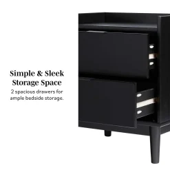 Lee Mid-Century Modern Wood Nightstand