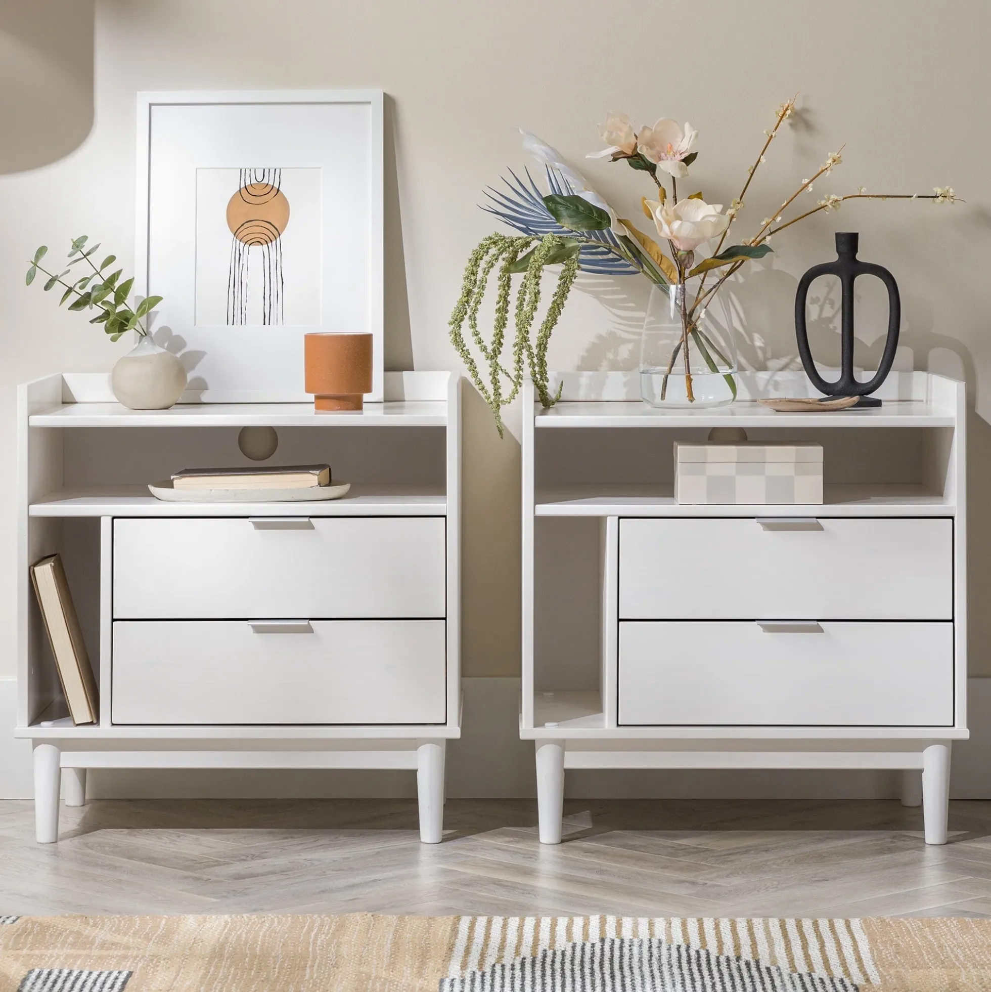 Lee Mid-Century Modern Wood Nightstand