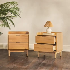 Lee Mid-Century Modern Wood Nightstand