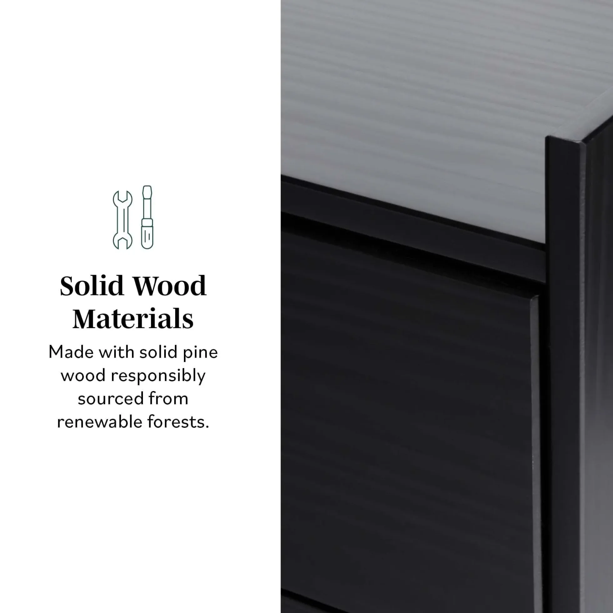 Lee Mid-Century Modern Wood Nightstand