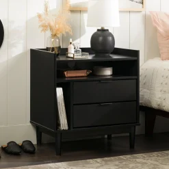 Lee Mid-Century Modern Wood Nightstand
