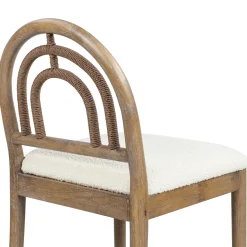 Leon 27' Arched Back Wood & Upholstered Counter Stool, Set of 2
