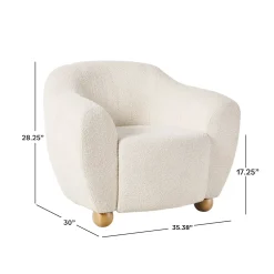 Linley Contemporary Bouclé Upholstered Small Accent Chairs, Set of 2