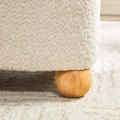 Linley Contemporary Boucle Easy Assembly Upholstered Small Storage Ottoman