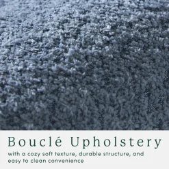 Linley Contemporary Boucle Easy Assembly Upholstered Small Storage Ottoman