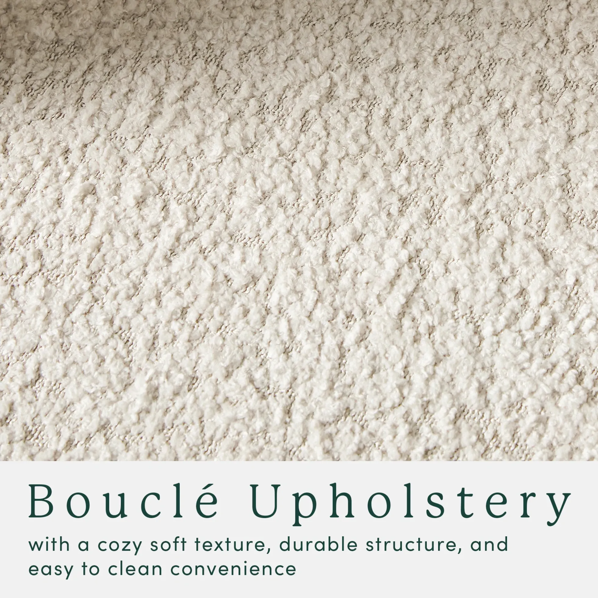 Linley Contemporary Boucle Easy Assembly Upholstered Small Accent Chair