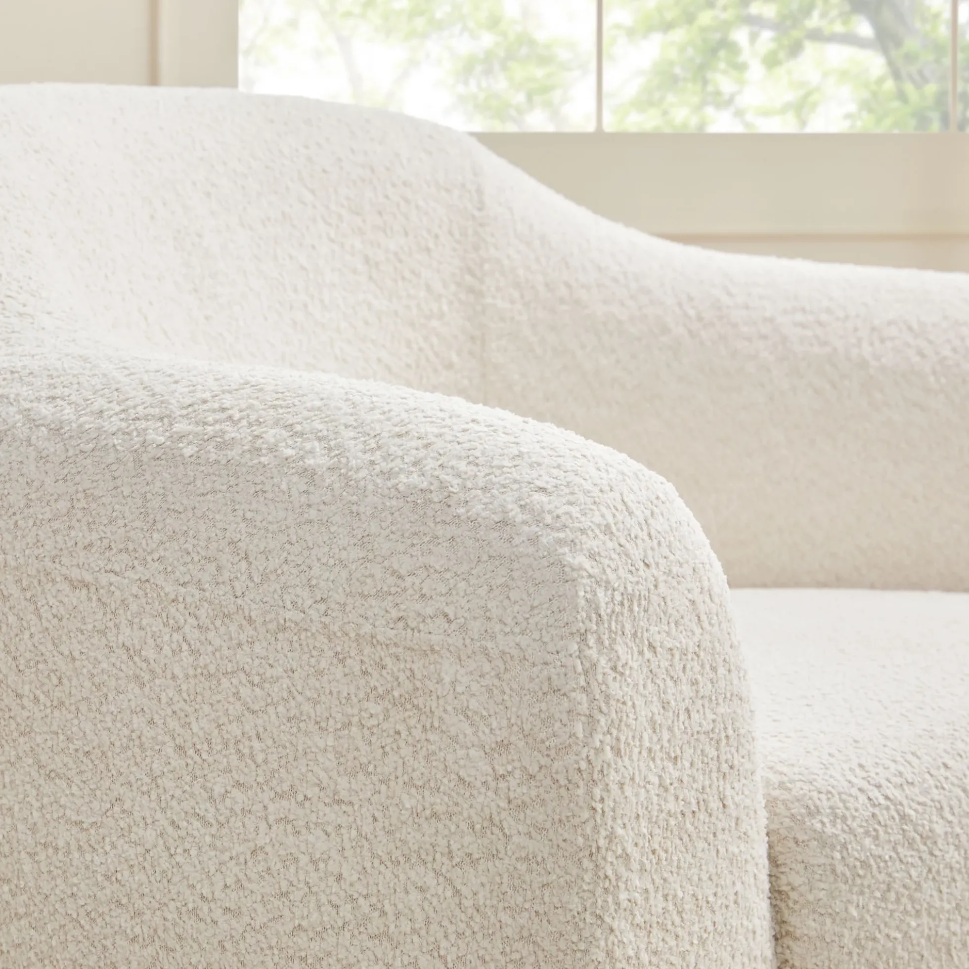 Linley Contemporary Boucle Easy Assembly Upholstered Small Accent Chair