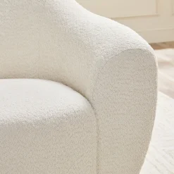 Linley Contemporary Boucle Easy Assembly Upholstered Small Accent Chair
