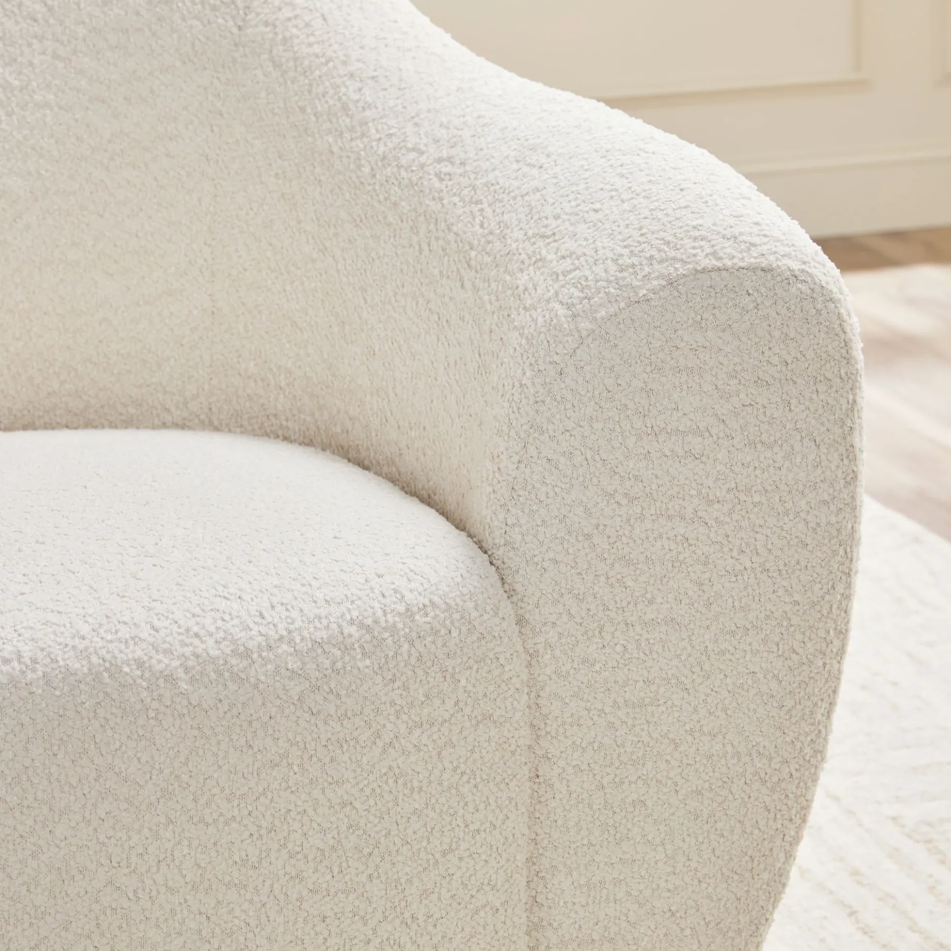 Linley Contemporary Boucle Easy Assembly Upholstered Small Accent Chair