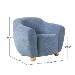 Linley Contemporary Boucle Easy Assembly Upholstered Small Accent Chair