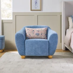 Linley Contemporary Boucle Easy Assembly Upholstered Small Accent Chair