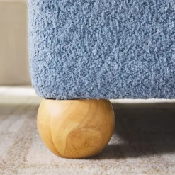 Linley Contemporary Boucle Easy Assembly Upholstered Large Storage Ottoman