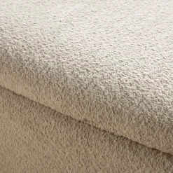 Linley Contemporary Boucle Easy Assembly Upholstered Large Storage Ottoman