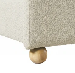 Linley Modern Upholstered Boucle Twin Bed Frame with Round Feet