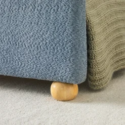 Linley Modern Upholstered Boucle Twin Bed Frame with Round Feet