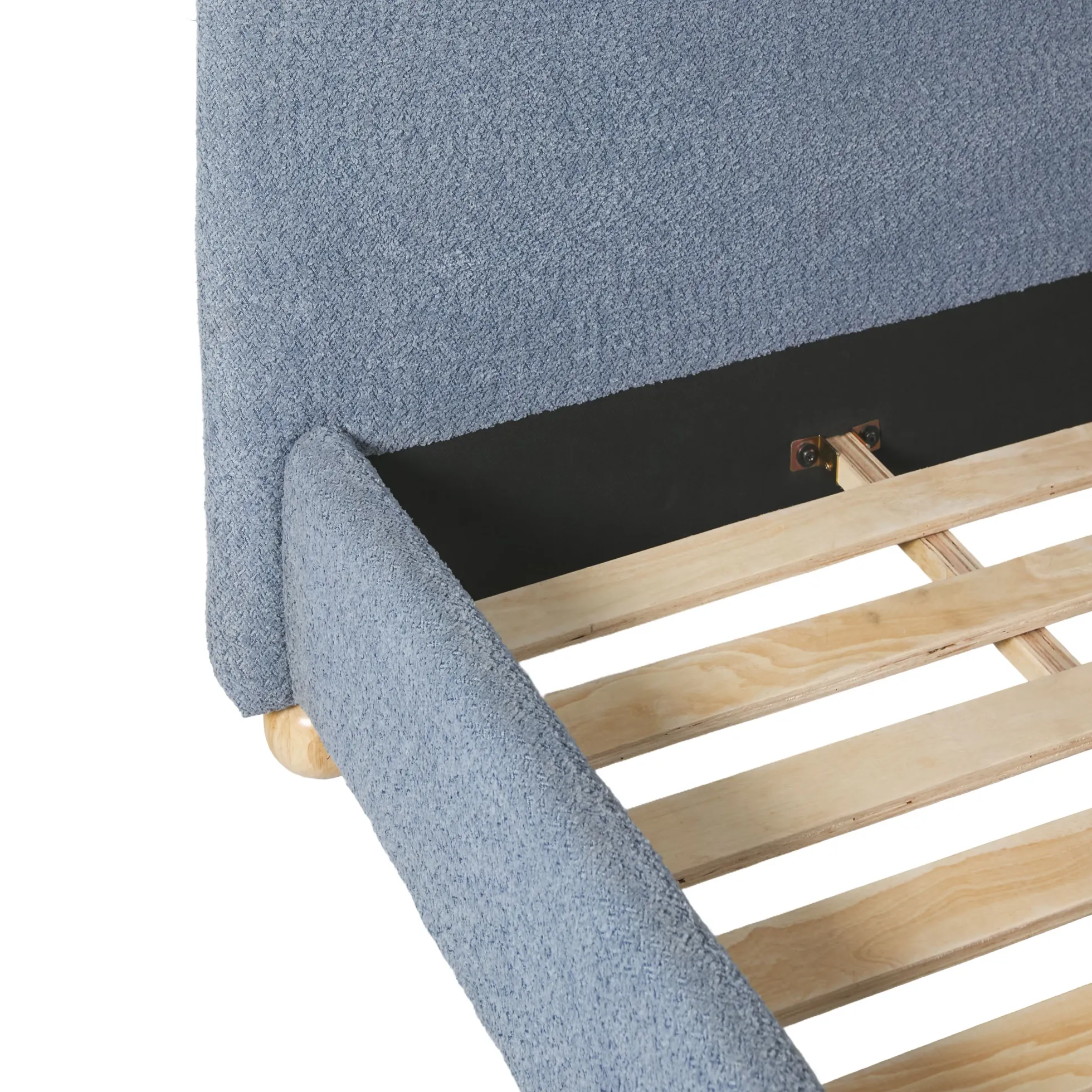 Linley Modern Upholstered Boucle Twin Bed Frame with Round Feet