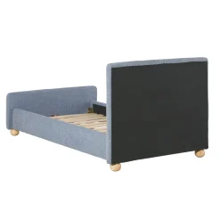 Linley Modern Upholstered Boucle Twin Bed Frame with Round Feet