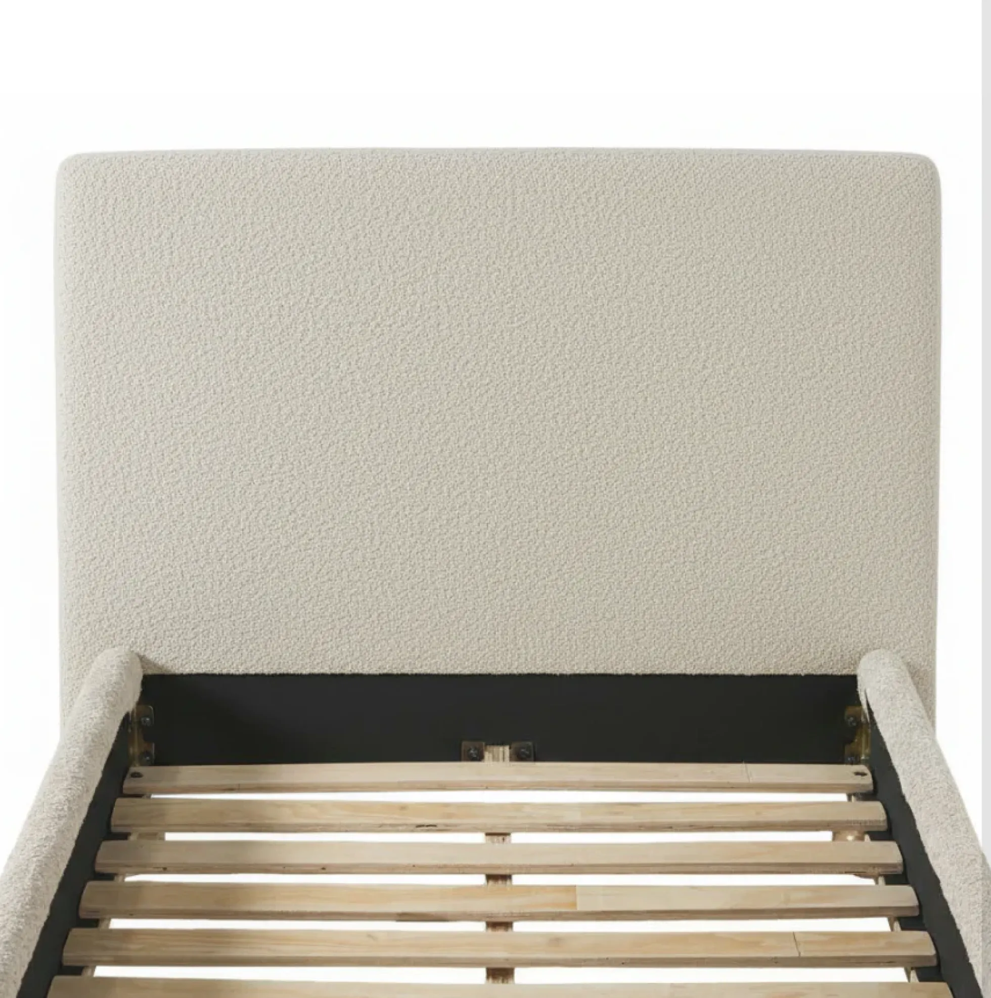 Linley Modern Upholstered Boucle Twin Bed Frame with Round Feet