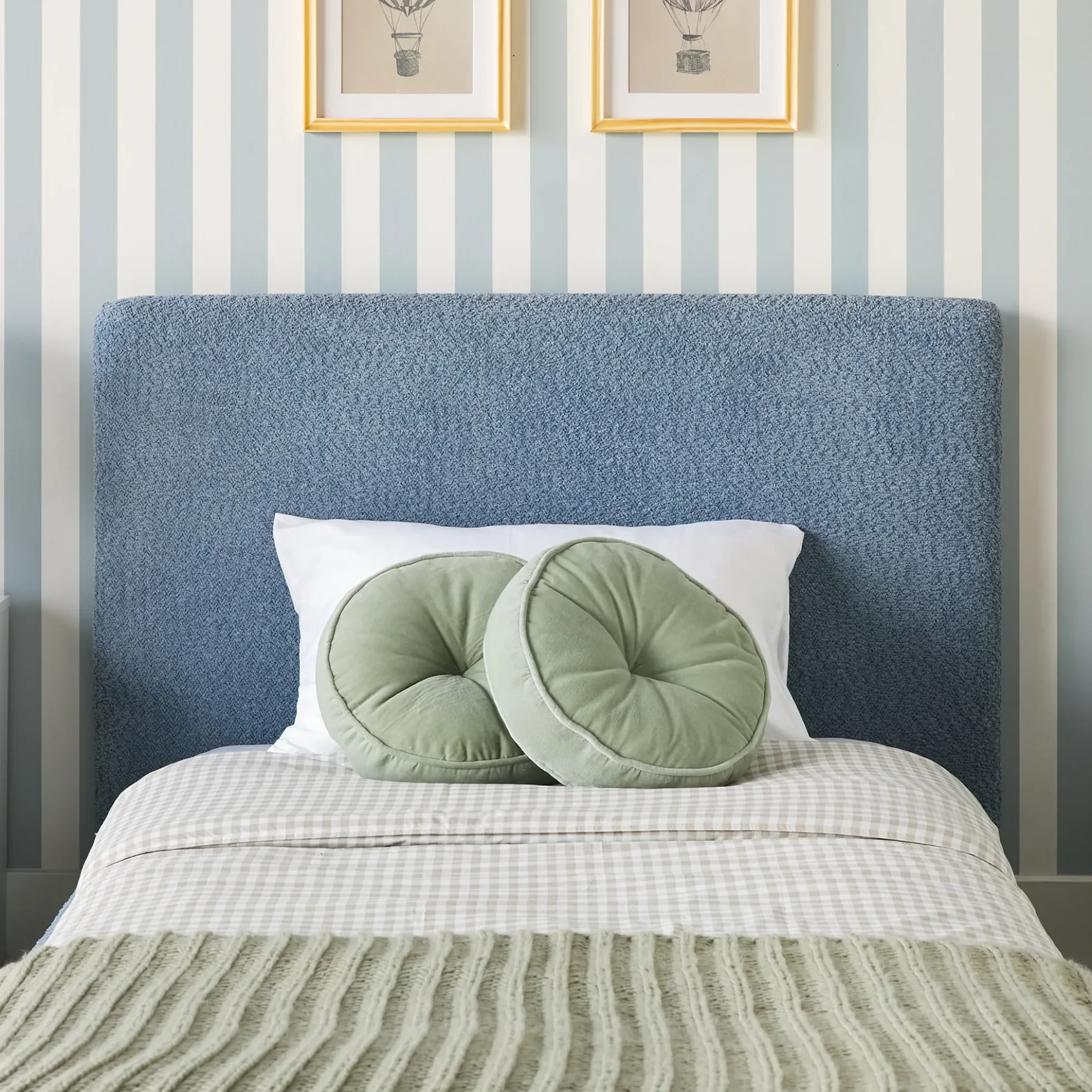 Linley Modern Upholstered Boucle Twin Bed Frame with Round Feet