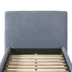 Linley Modern Upholstered Boucle Twin Bed Frame with Round Feet