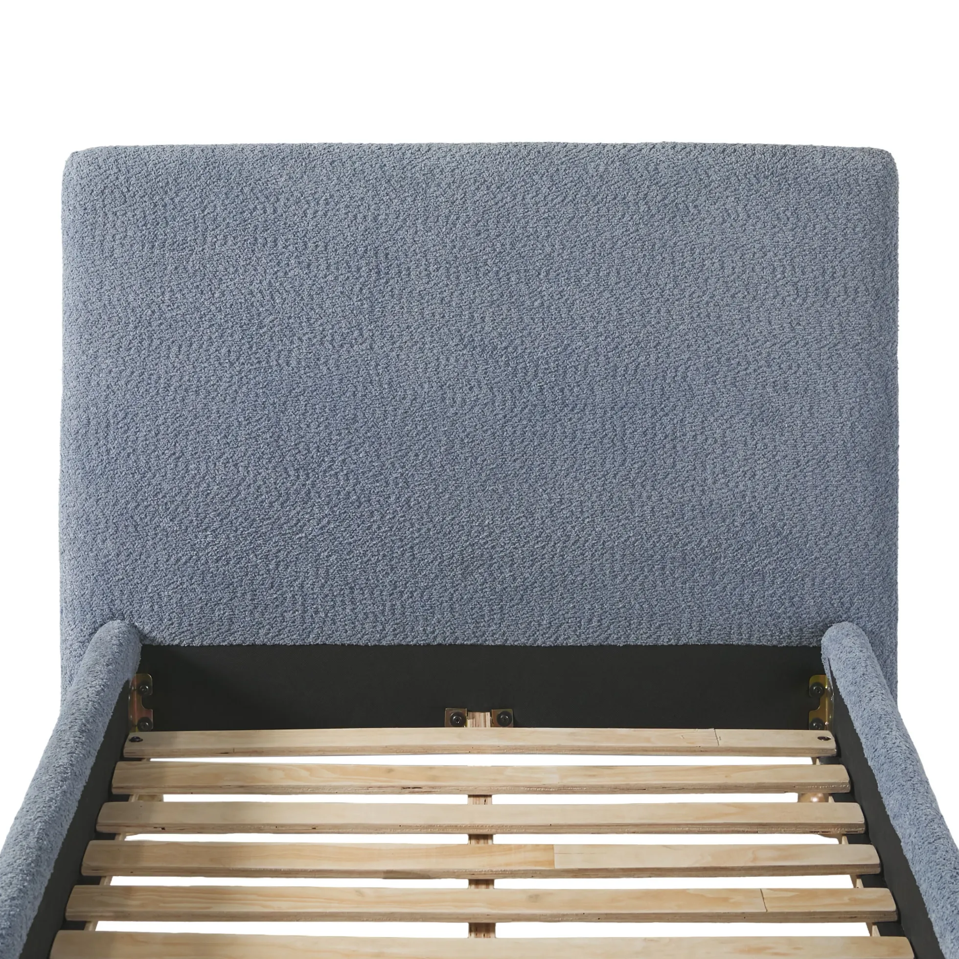 Linley Modern Upholstered Boucle Twin Bed Frame with Round Feet