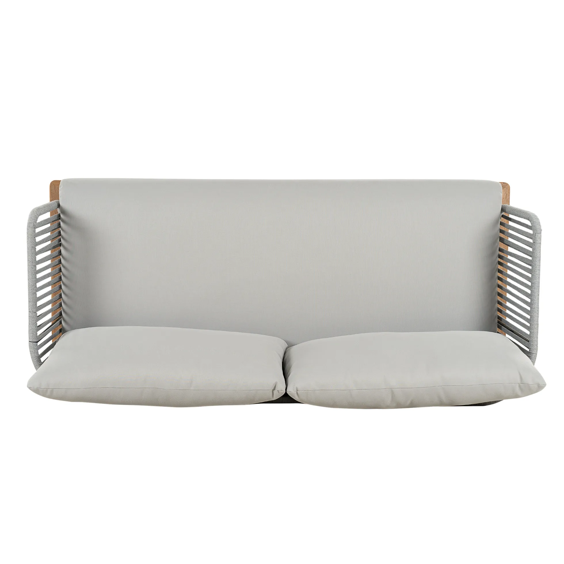 Lucca Outdoor 4 Piece Acacia Wood & Rope Woven Sofa Conversation Set