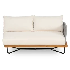 Lucca Outdoor Acacia Wood Rope Woven Sofa Sectional Modular Set