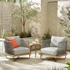 Lucca Outdoor Acacia Wood Chair Set Of 2
