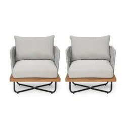 Lucca Outdoor Acacia Wood Chair Set Of 2