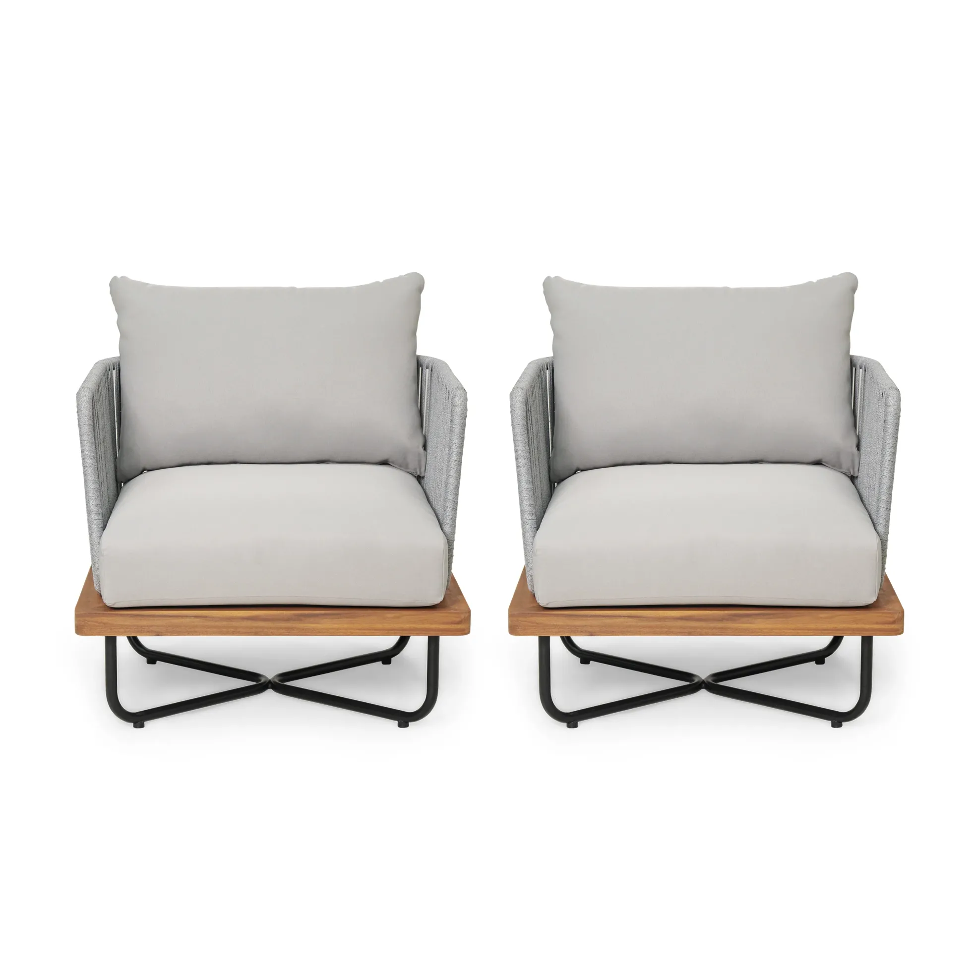 Lucca Outdoor Acacia Wood Chair Set Of 2
