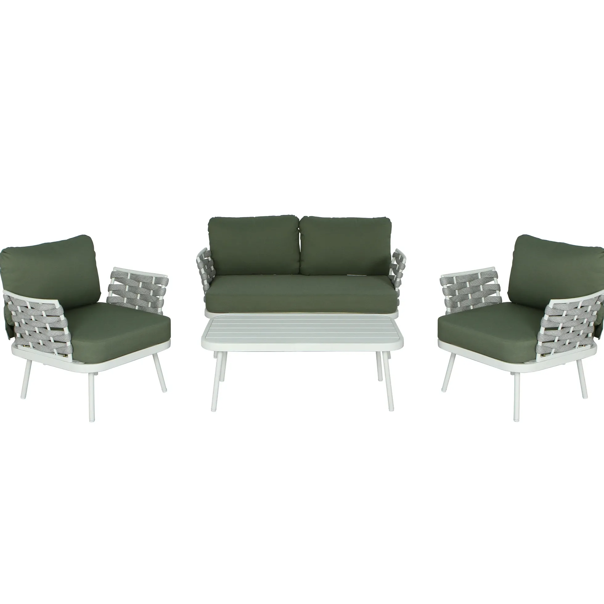 Mariano Outdoor Patio Steel 4-Pieces Loveseat Conversation Set