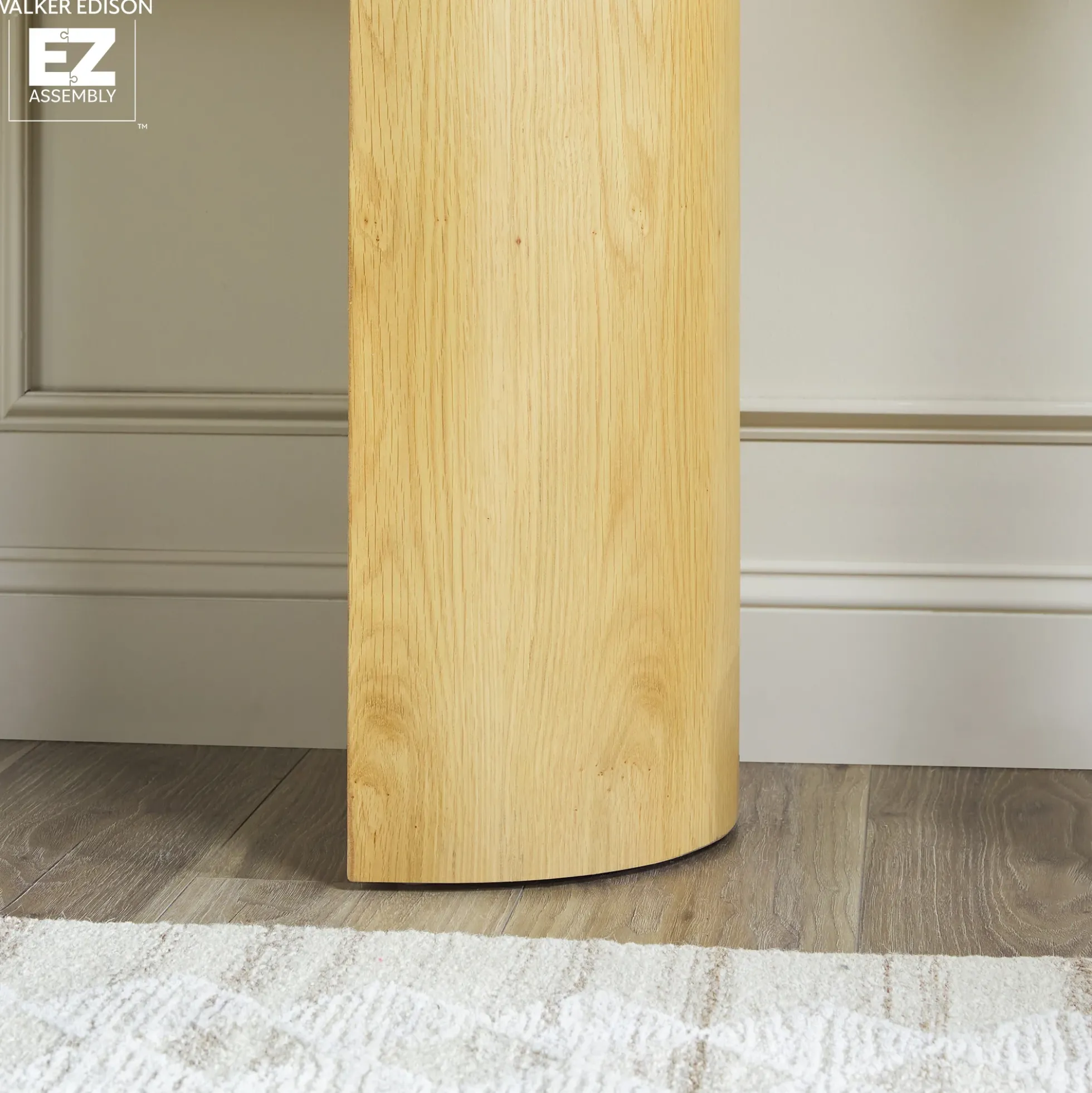 Maya 48" Modern Easy Assembly Oak Wood Veneer Console Entry Table with Storage