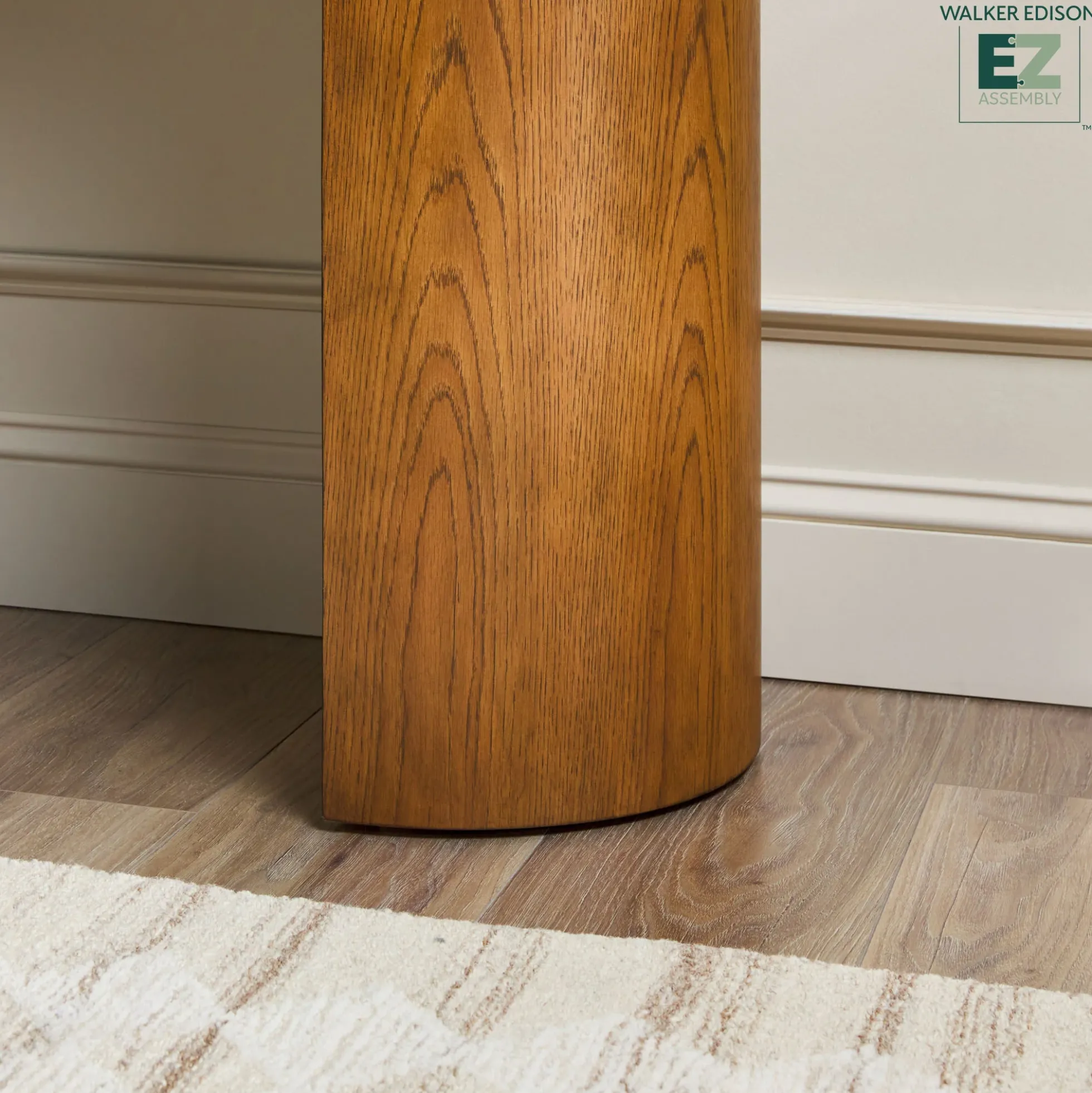 Maya 48" Modern Easy Assembly Oak Wood Veneer Console Entry Table with Storage