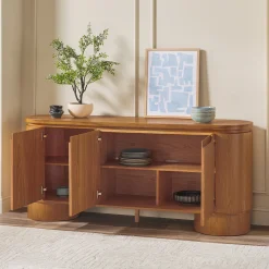 Maya Modern Curved Wood 70