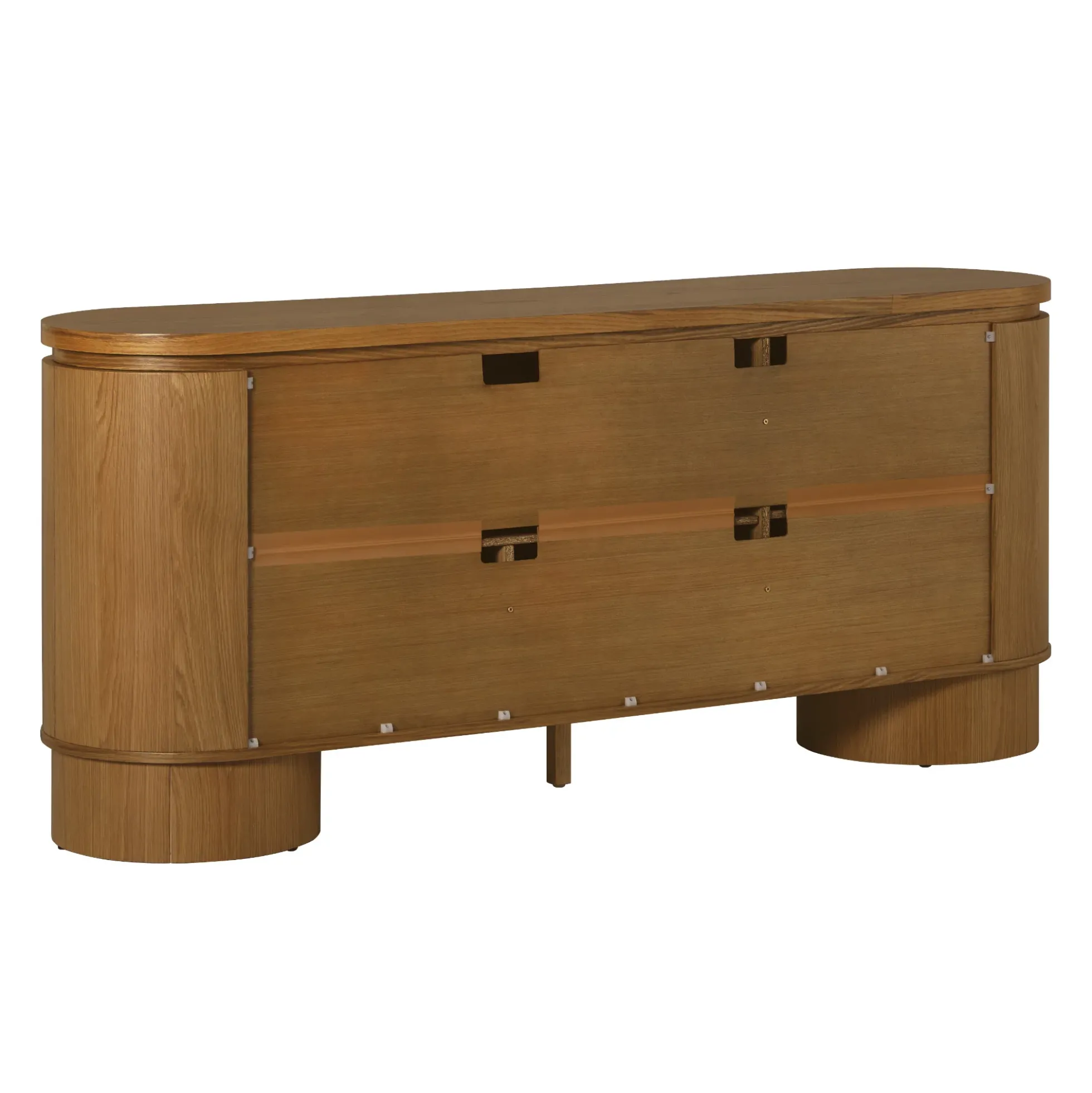 Maya Modern Curved Wood 70" TV Stand Sideboard