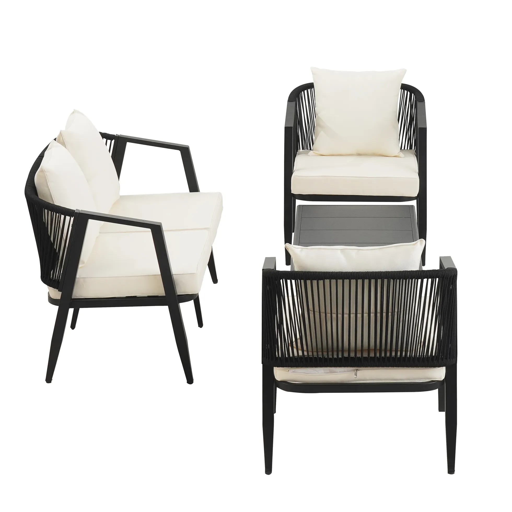 Metal Curve Design Outdoor Patio Furniture Set