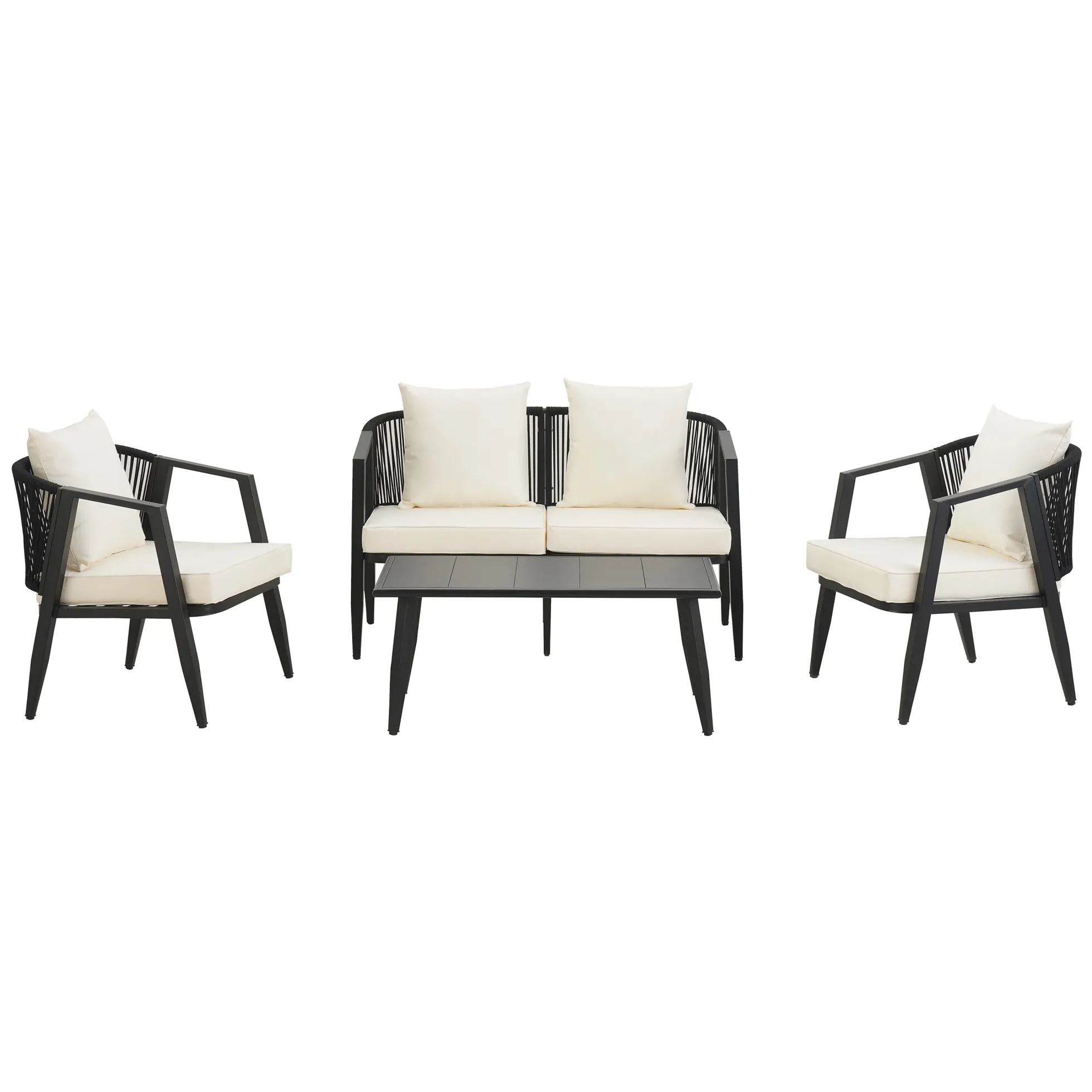 Metal Curve Design Outdoor Patio Furniture Set
