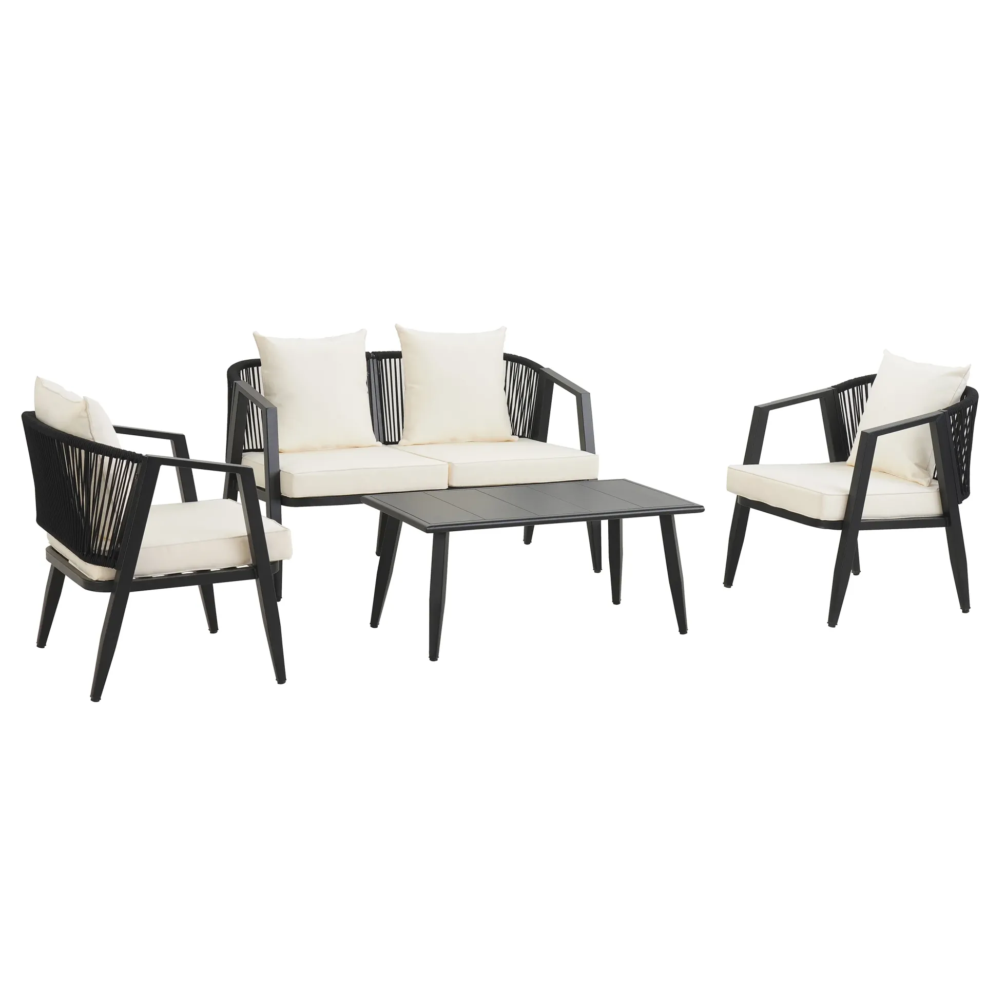 Metal Curve Design Outdoor Patio Furniture Set