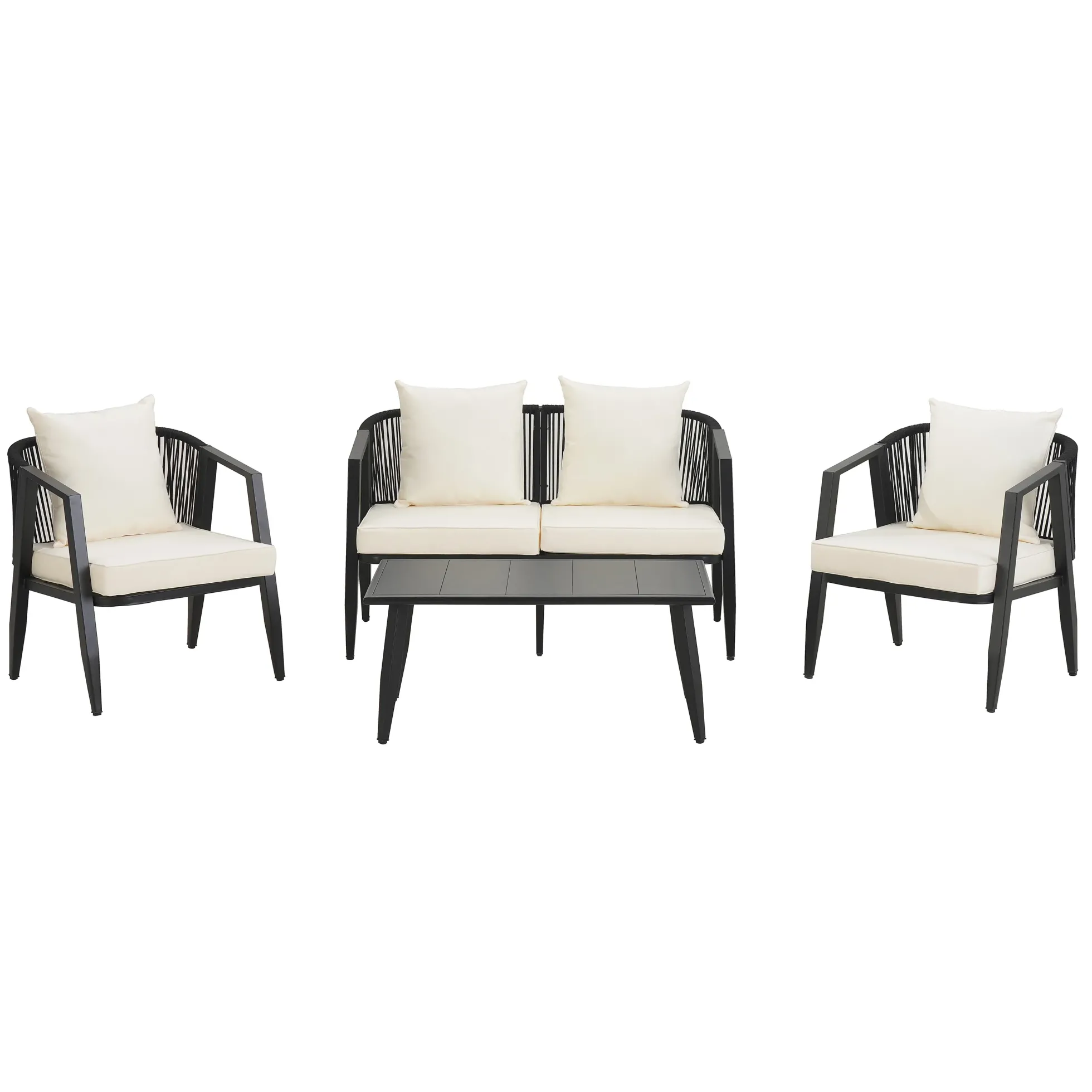 Metal Curve Design Outdoor Patio Furniture Set