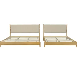 Mid Century Modern Upholstered Headboard Bedframe