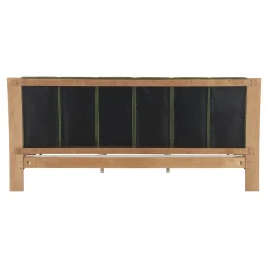 Mid Century Modern Wood and Upholstered Bedframe