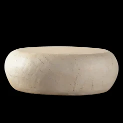 Mid-Century Faux Stone Round Coffee Table