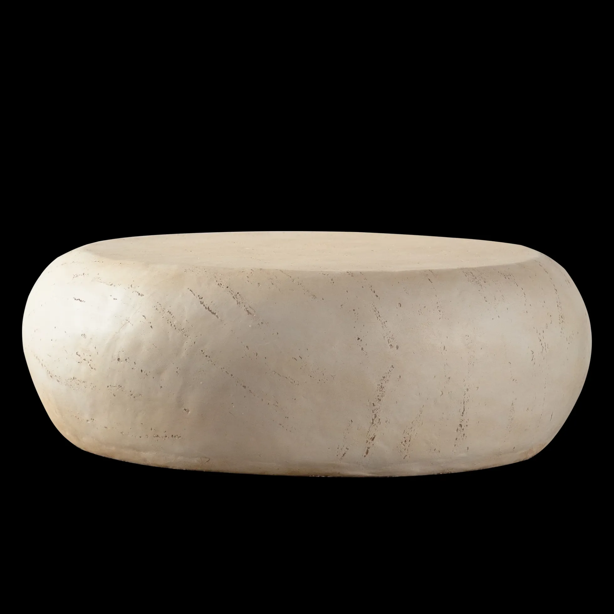 Mid-Century Faux Stone Round Coffee Table