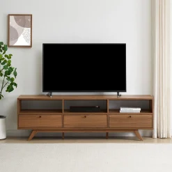 Mid-Century Kela Modern 3-Door TV Stand