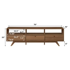 Mid-Century Kela Modern 3-Door TV Stand
