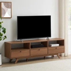 Mid-Century Kela Modern 3-Door TV Stand