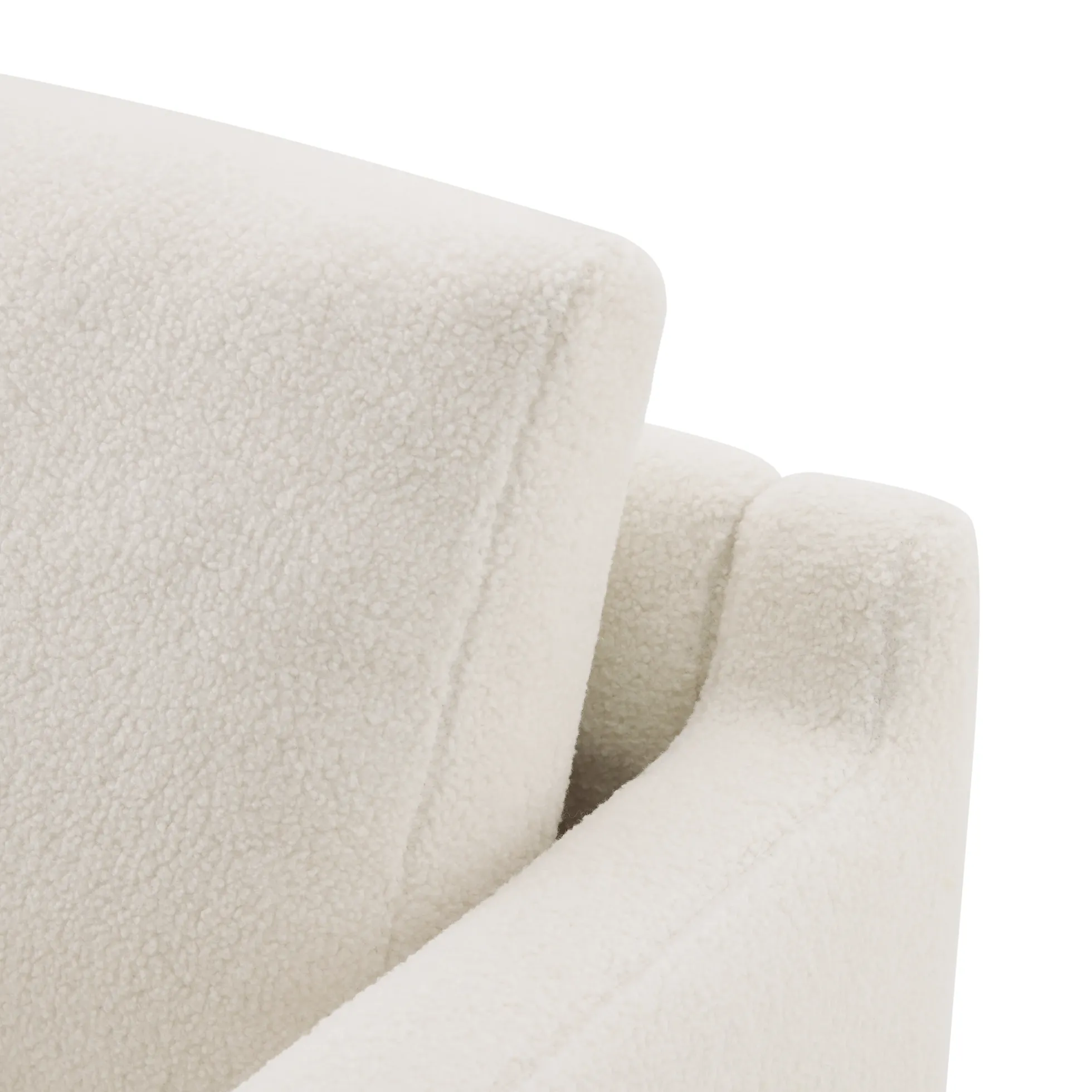 Mid-Century Modern White Minimalist Accent Chair with Solid Wood Frame