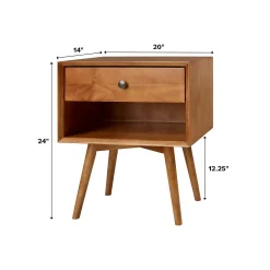 Mid-Century Solid Wood Nightstand Collection (1 or 2 Drawer)