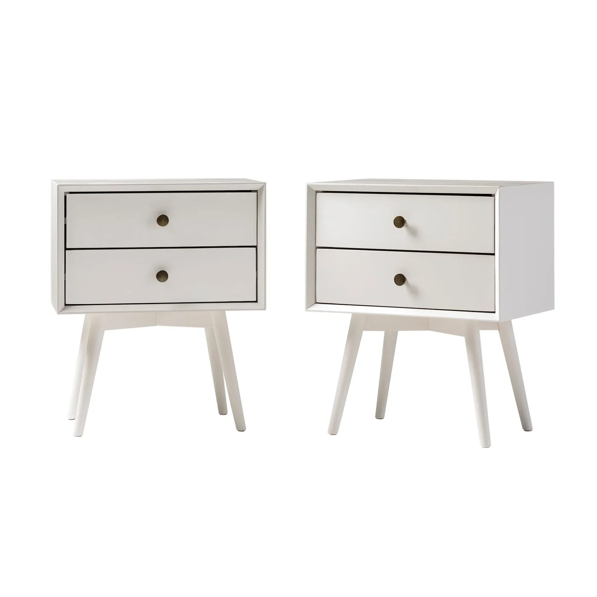 Mid-Century Solid Wood Nightstand Collection (1 or 2 Drawer)