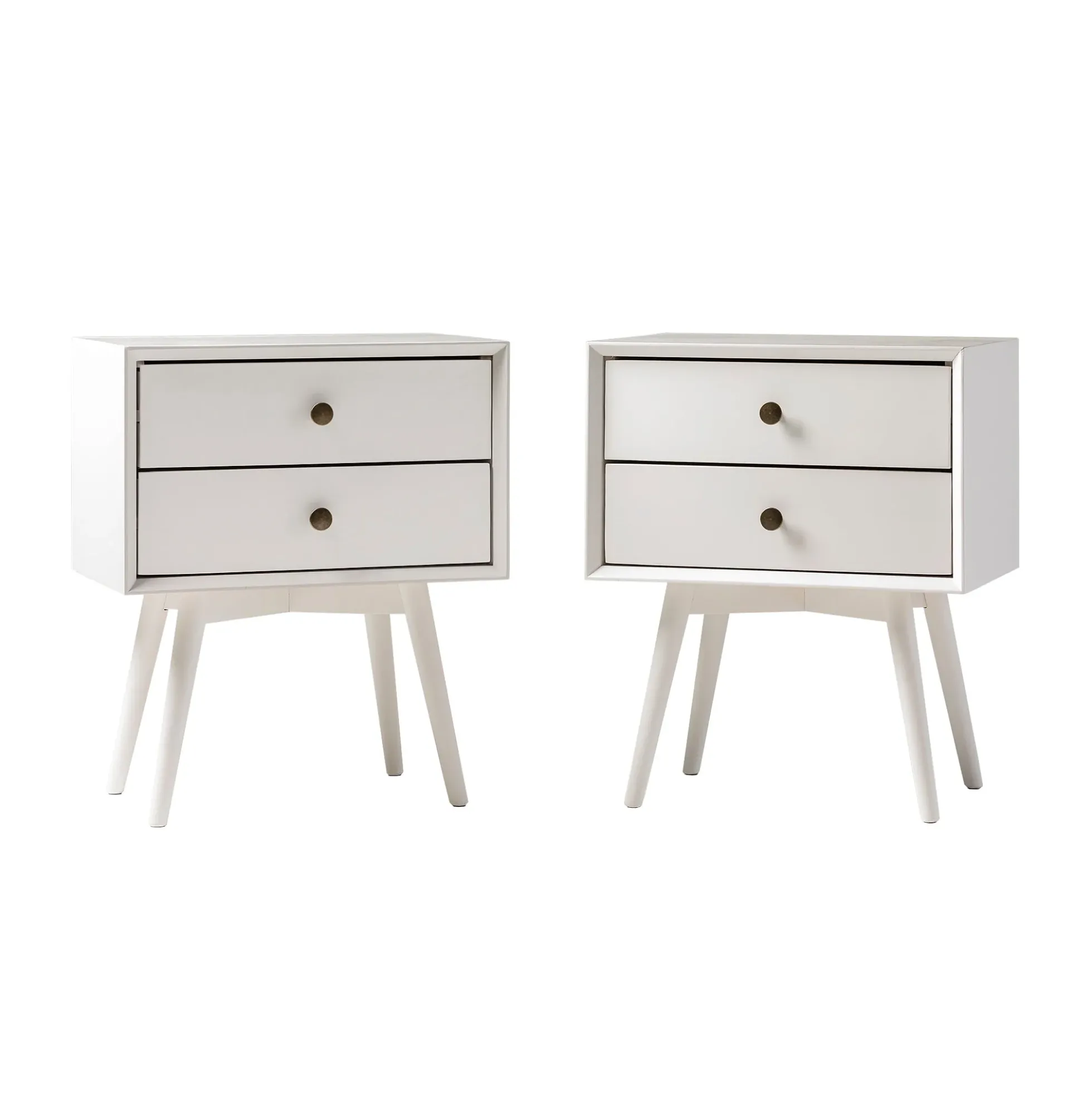Mid-Century Solid Wood Nightstand Collection (1 or 2 Drawer)